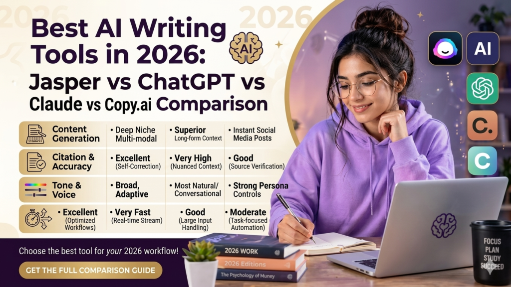 Best AI Writing Tools in 2026: Jasper vs ChatGPT vs Claude vs Copy.ai Comparison